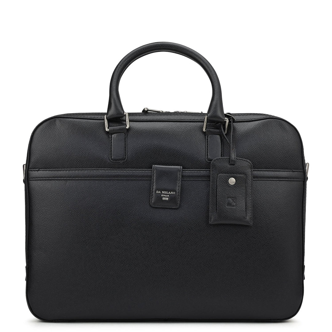 Franzy Leather Laptop Bag - Black