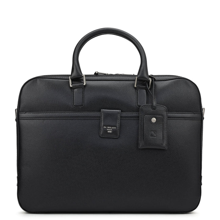 Franzy Leather Laptop Bag - Black
