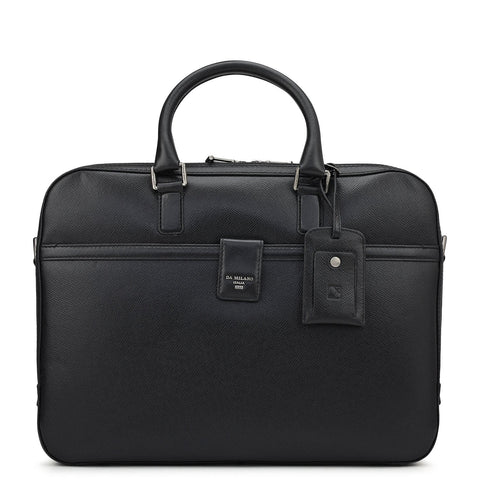 Franzy Leather Laptop Bag - Black