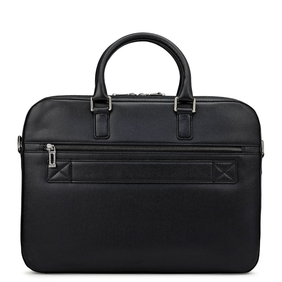 Franzy Leather Laptop Bag - Black