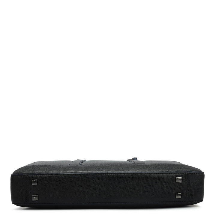 Franzy Leather Laptop Bag - Black