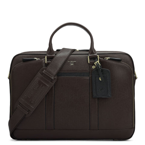 Franzy Leather Laptop Bag - Chocolate