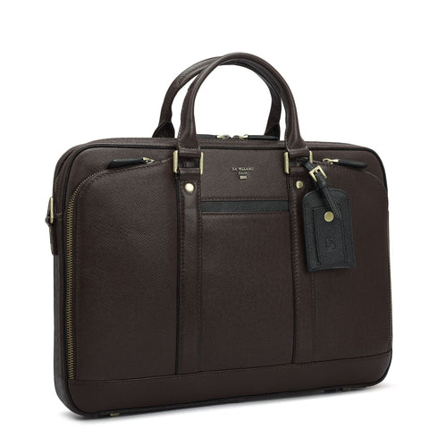 Franzy Leather Laptop Bag - Chocolate