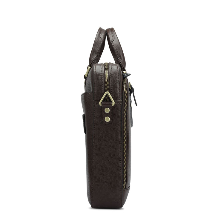 Franzy Leather Laptop Bag - Chocolate