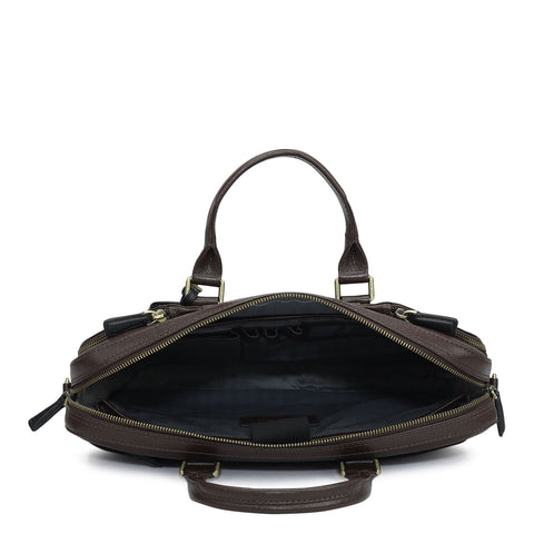 Franzy Leather Laptop Bag - Chocolate