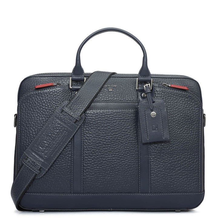 Bub Leather Laptop Bag - Navy