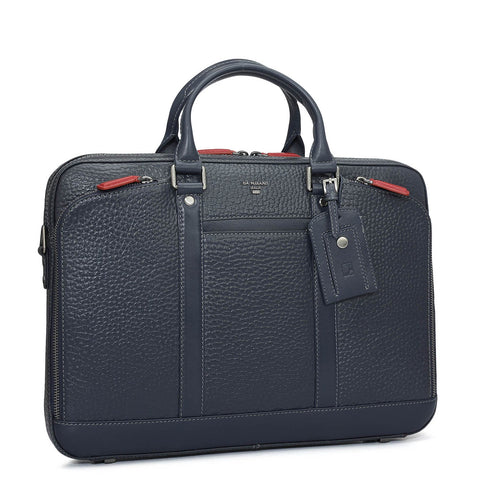 Bub Leather Laptop Bag - Navy