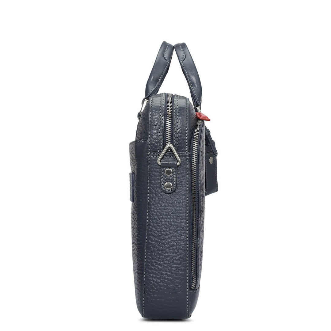 Bub Leather Laptop Bag - Navy