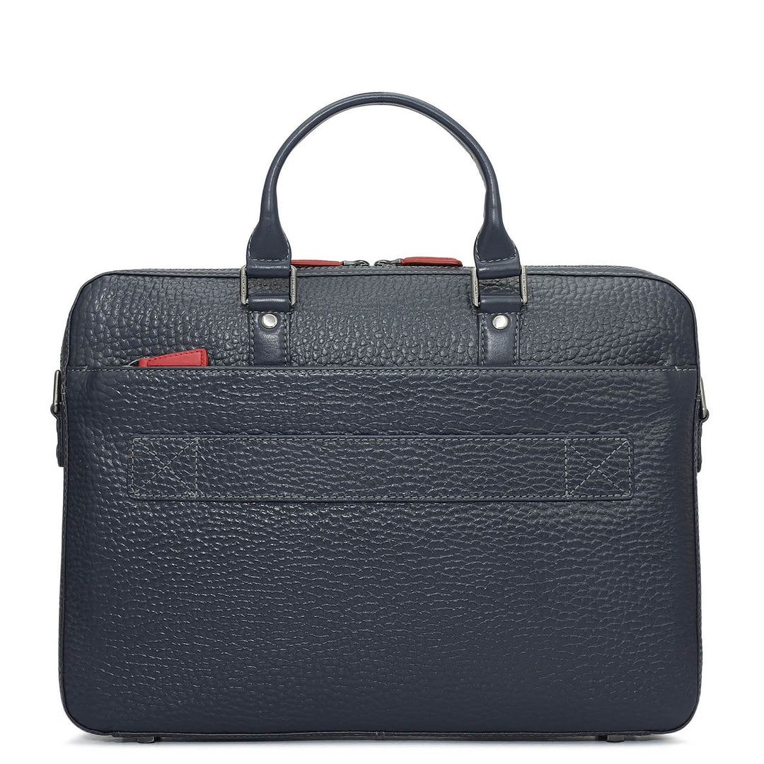 Bub Leather Laptop Bag - Navy
