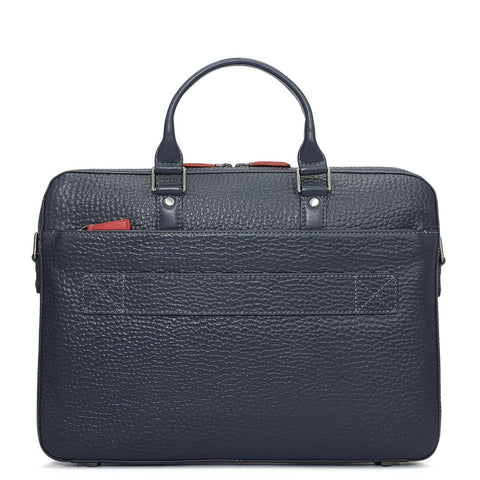 Bub Leather Laptop Bag - Navy