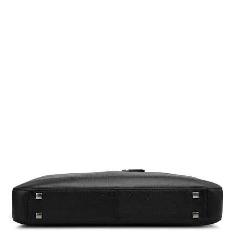 Monogram Franzy Leather Laptop Bag - Black