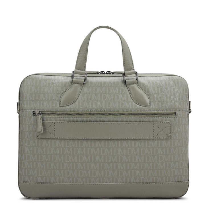 Monogram Franzy Leather Laptop Bag - Stone Grey