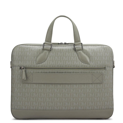 Monogram Franzy Leather Laptop Bag - Stone Grey
