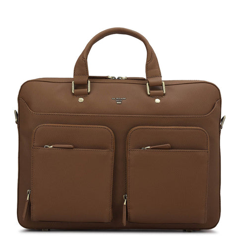 Fish Leather Laptop Bag - Cognac