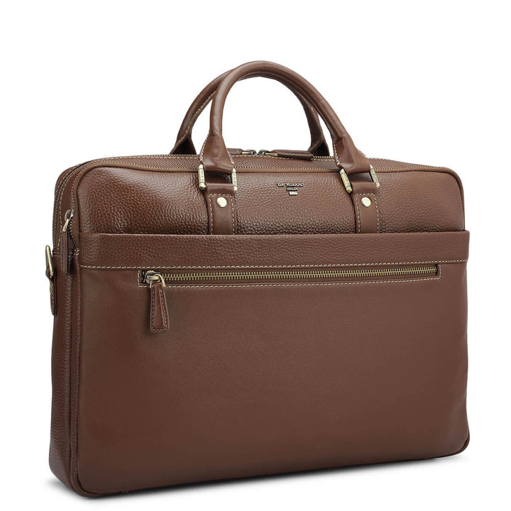 Wax Leather Laptop Bag - Espresso