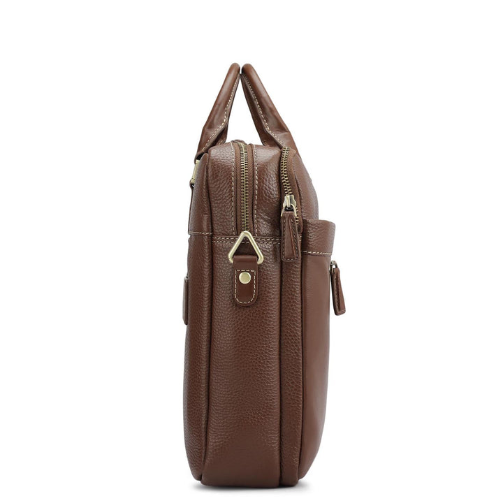 Wax Leather Laptop Bag - Espresso