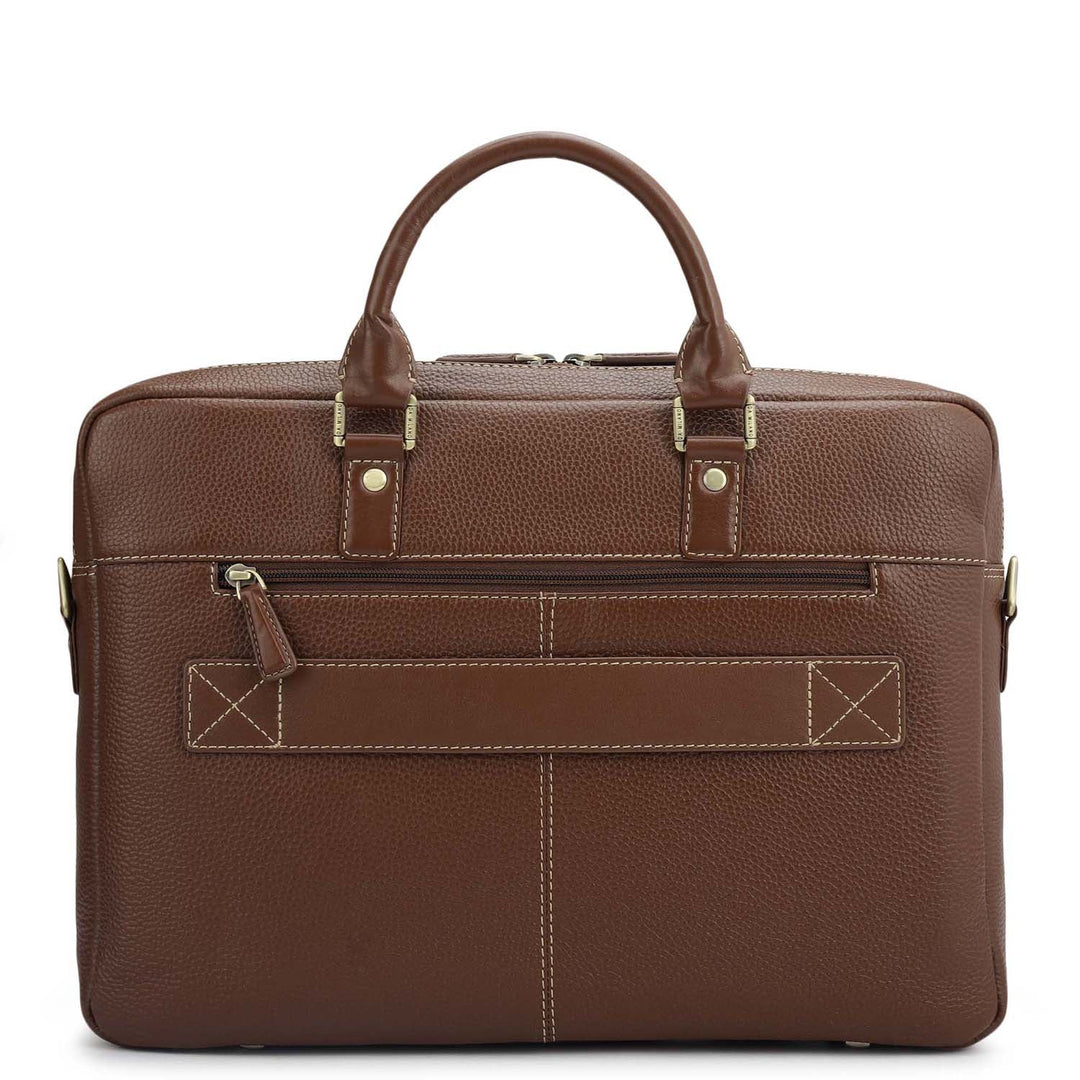 Wax Leather Laptop Bag - Espresso