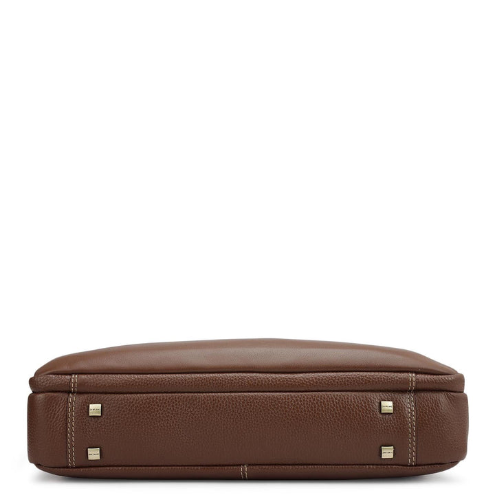 Wax Leather Laptop Bag - Espresso