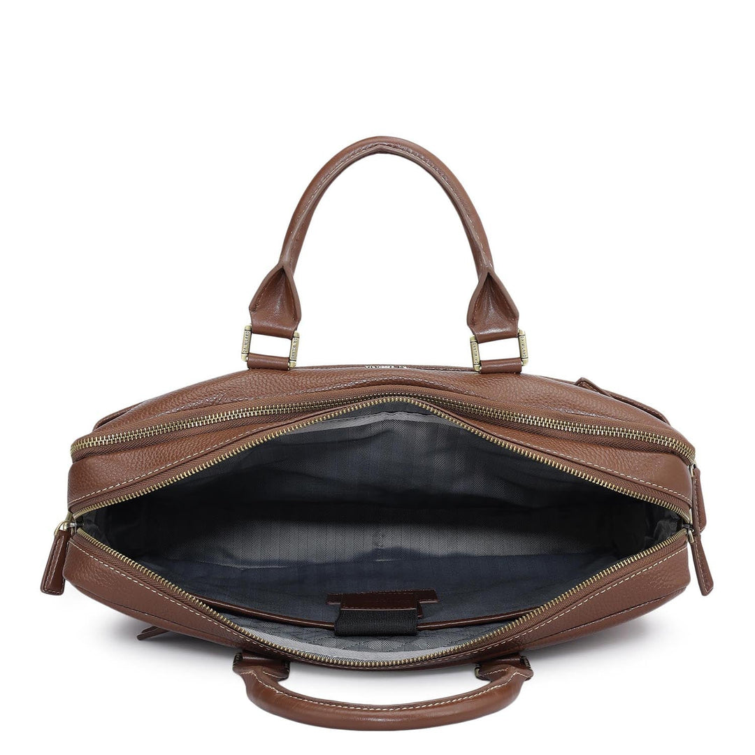 Wax Leather Laptop Bag - Espresso
