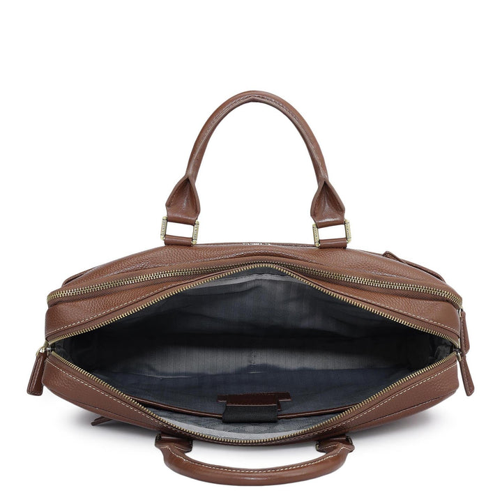 Wax Leather Laptop Bag - Espresso