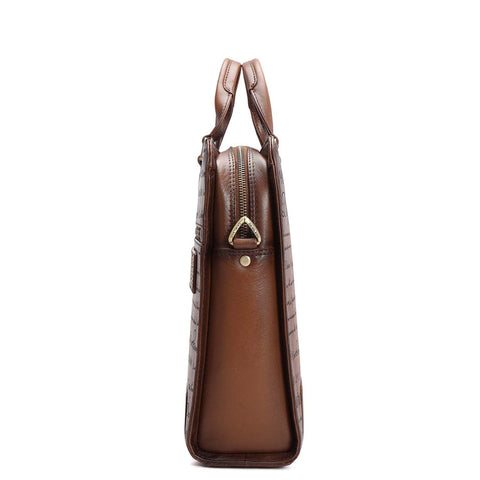 Signato Leather Laptop Bag - Cognac