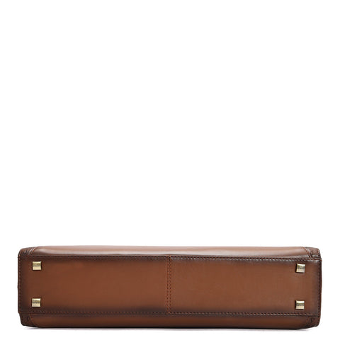 Signato Leather Laptop Bag - Cognac
