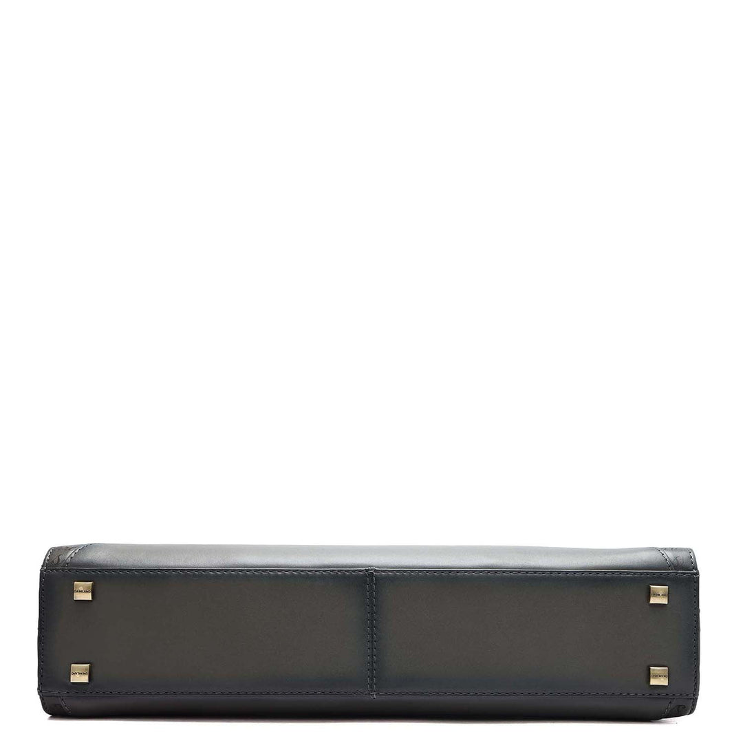 Signato Leather Laptop Bag - Grey
