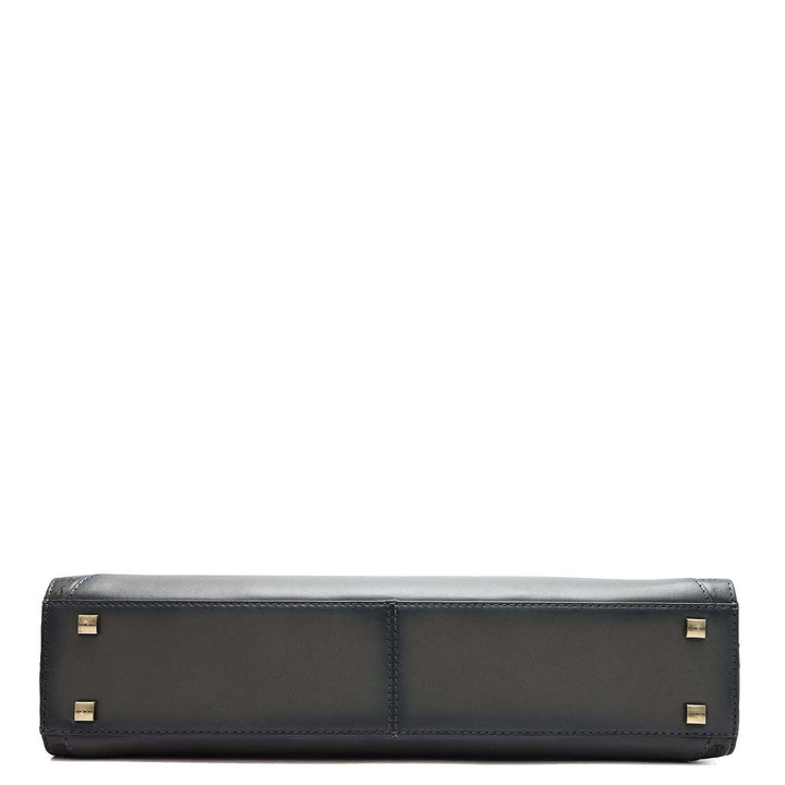 Signato Leather Laptop Bag - Grey