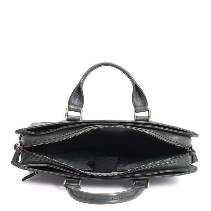 Signato Leather Laptop Bag - Grey