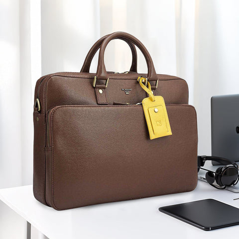 Franzy Leather Laptop Bag - Date