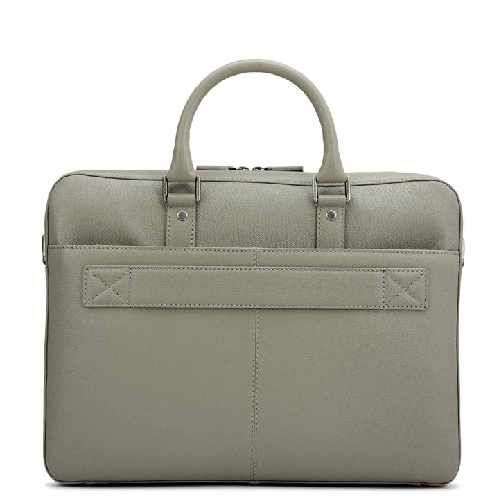 Franzy Leather Laptop Bag - Stone Grey