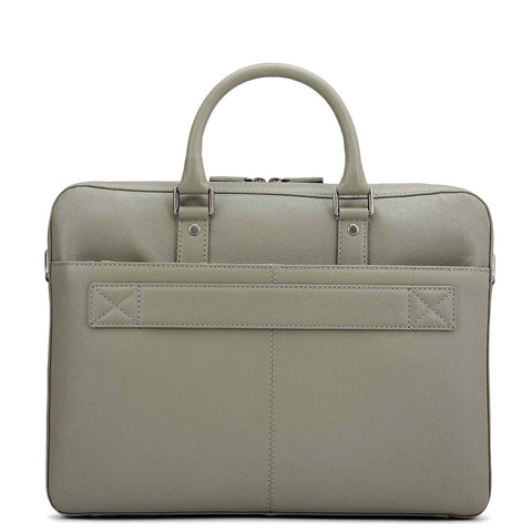 Franzy Leather Laptop Bag - Stone Grey
