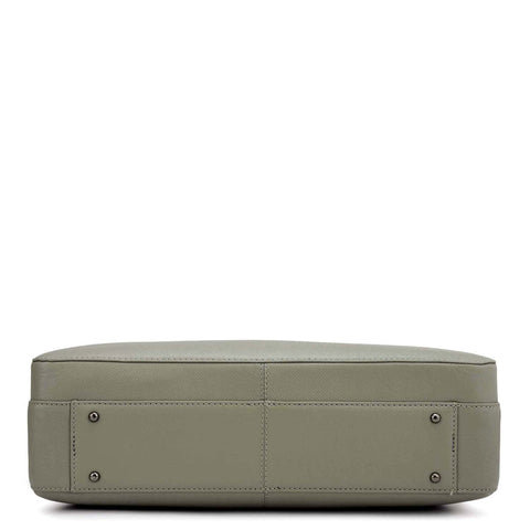Franzy Leather Laptop Bag - Stone Grey