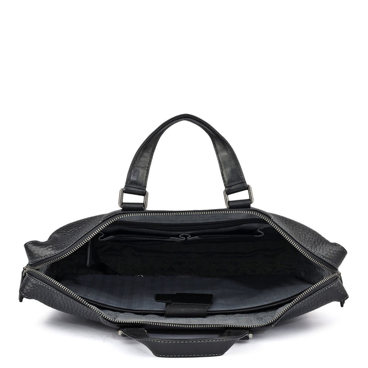 Bub Leather Laptop Bag - Black