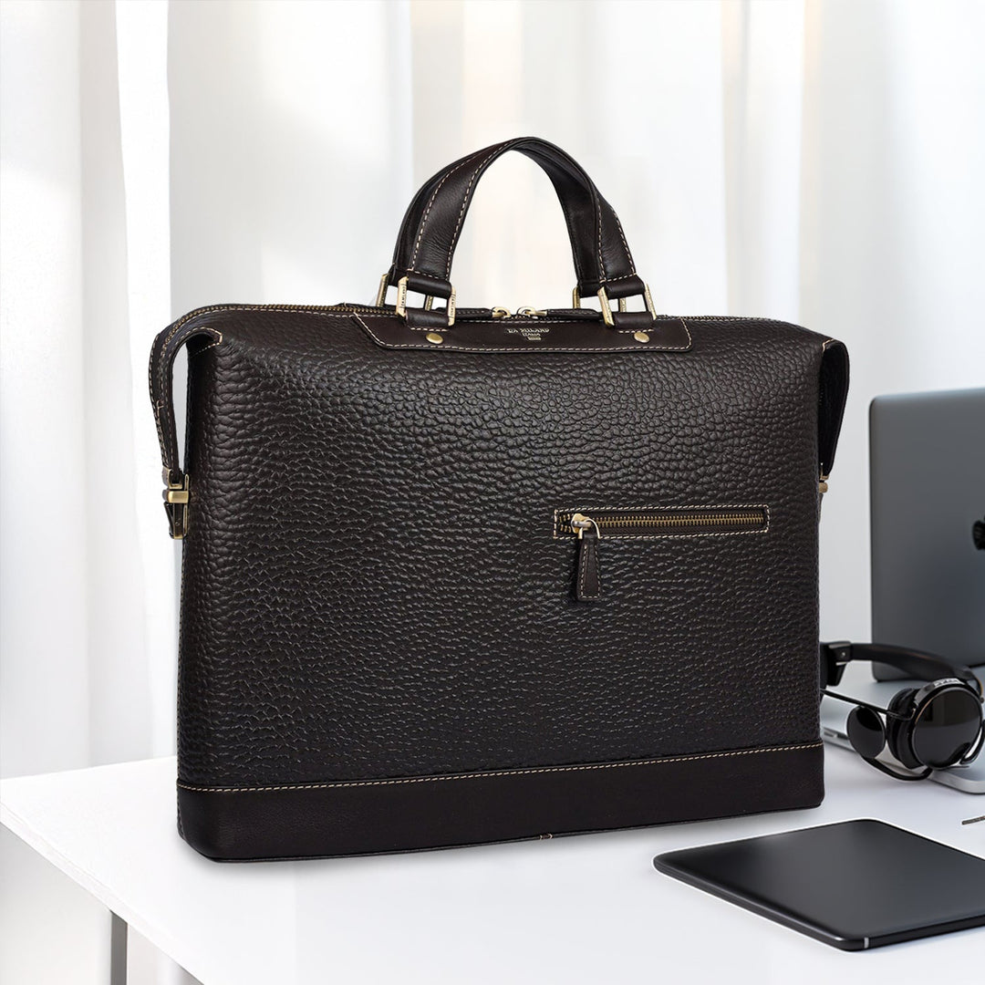 Bub Leather Laptop Bag - Brown