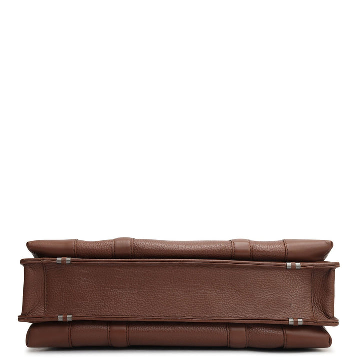 Wax Leather Laptop Bag - Espresso