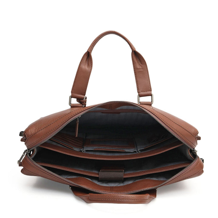Wax Leather Laptop Bag - Espresso