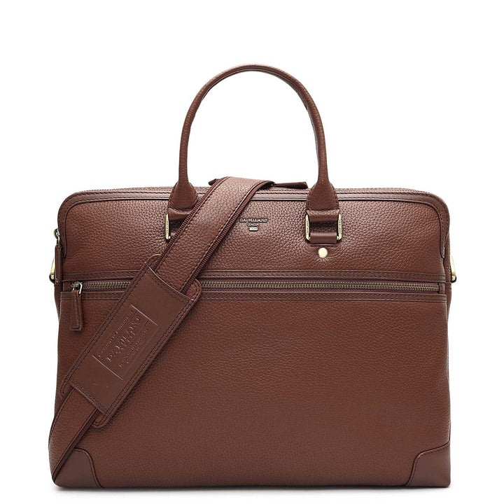 Wax Leather Laptop Bag - Espresso