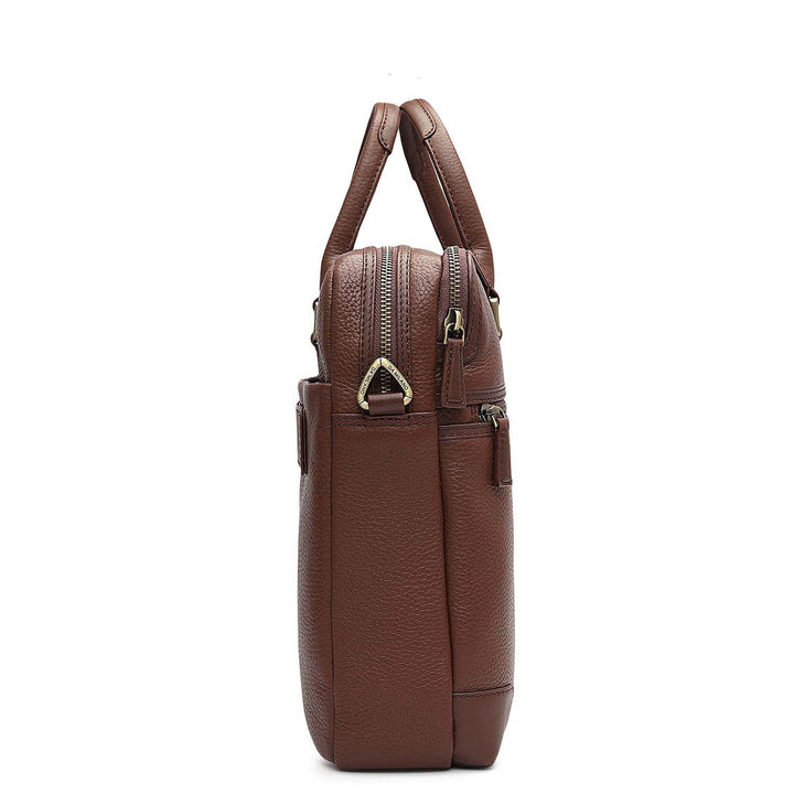 Wax Leather Laptop Bag - Espresso