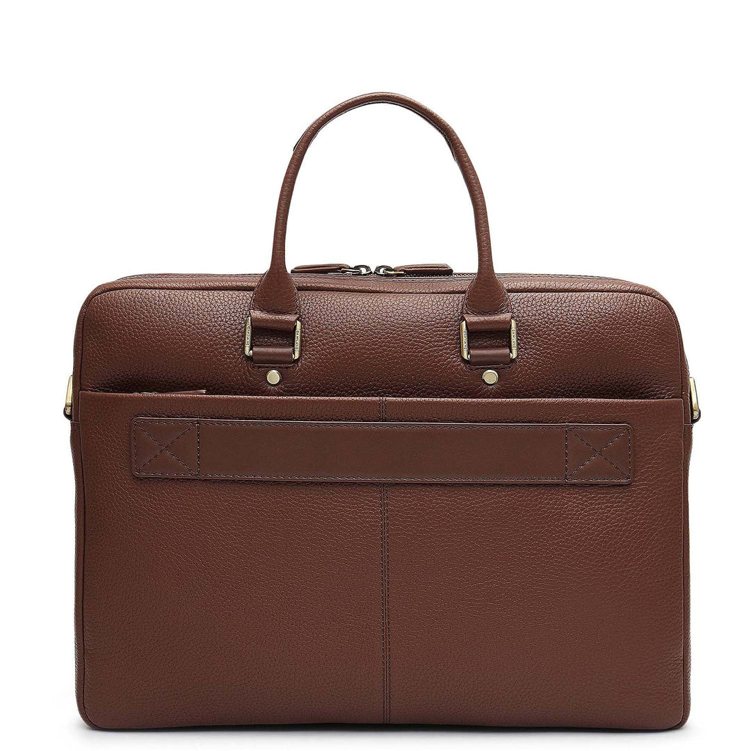 Wax Leather Laptop Bag - Espresso