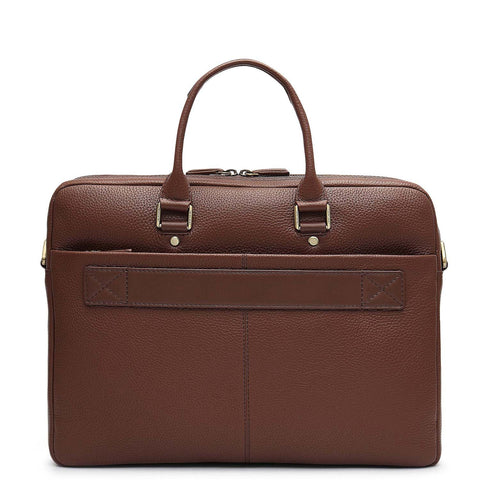 Wax Leather Laptop Bag - Espresso