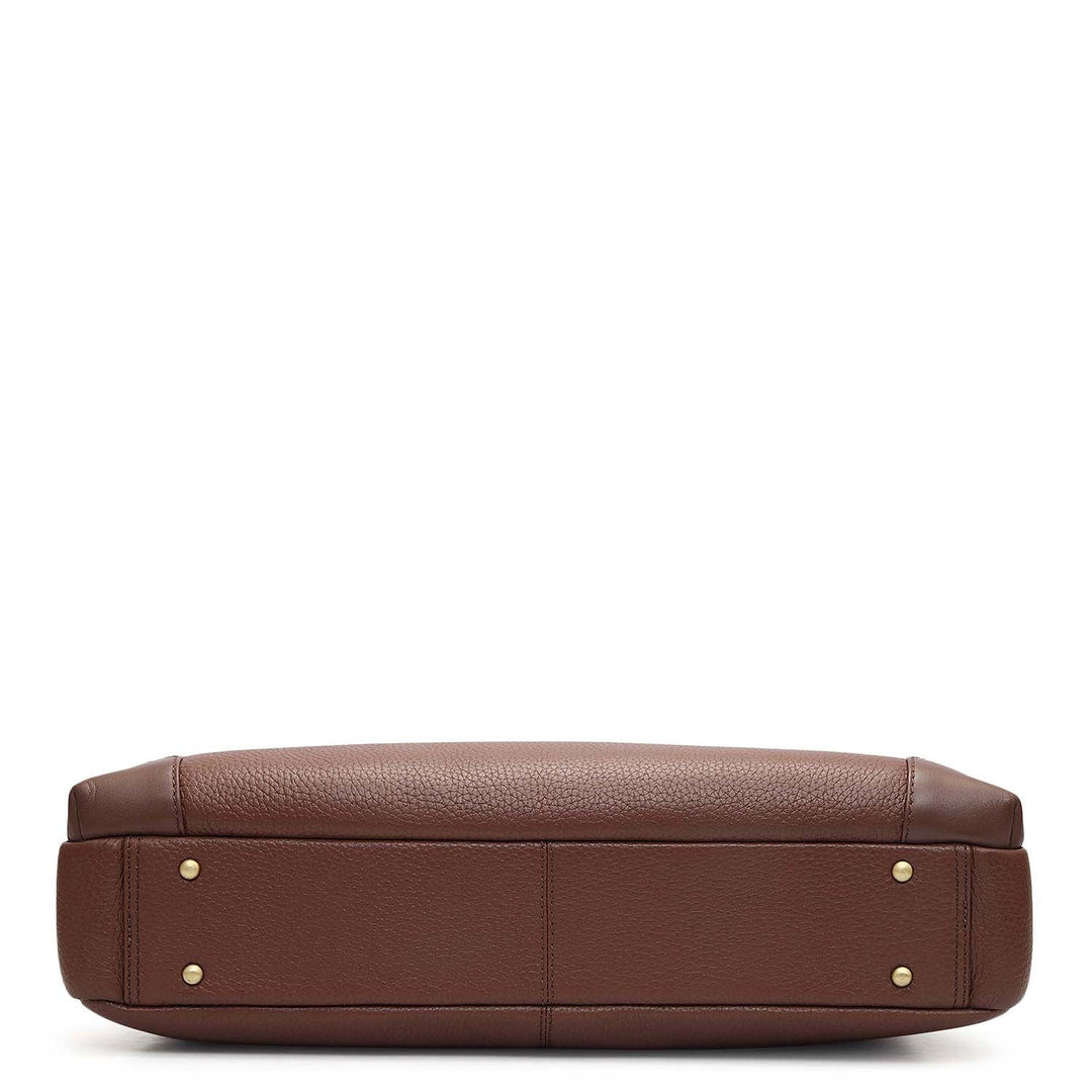 Wax Leather Laptop Bag - Espresso