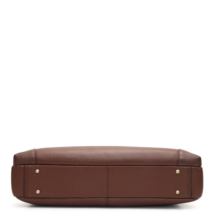 Wax Leather Laptop Bag - Espresso