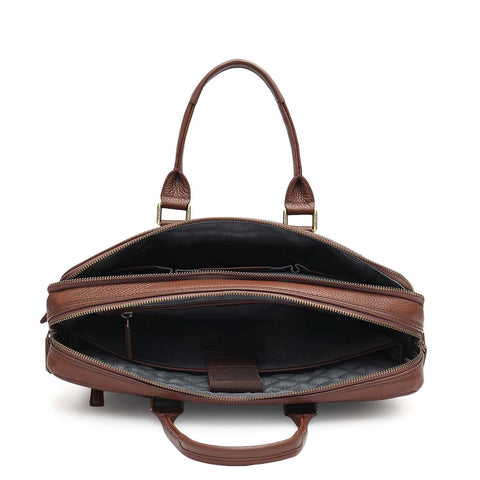 Wax Leather Laptop Bag - Espresso