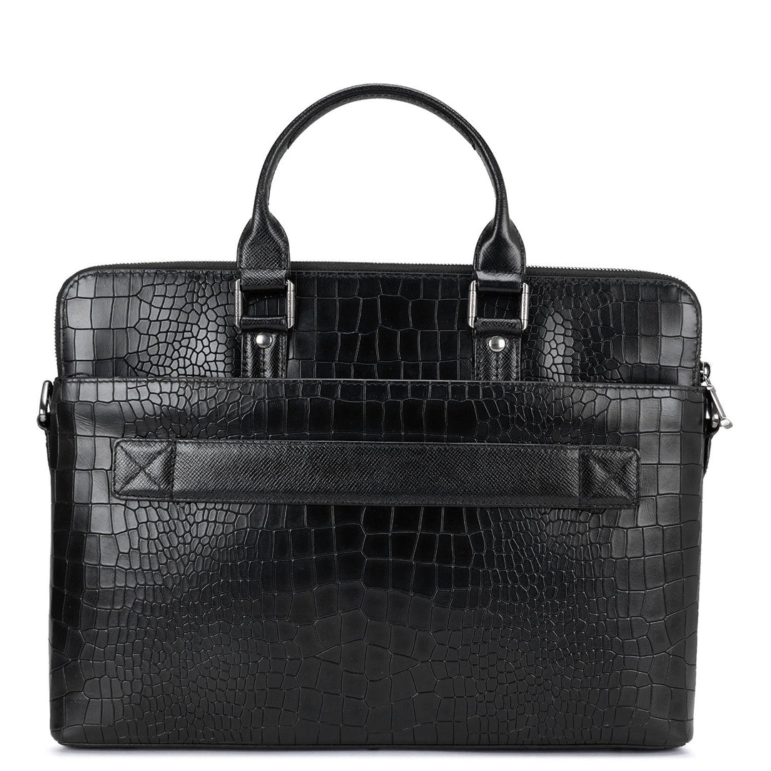 Black Croco Leather Computer Bag - Upto 14"