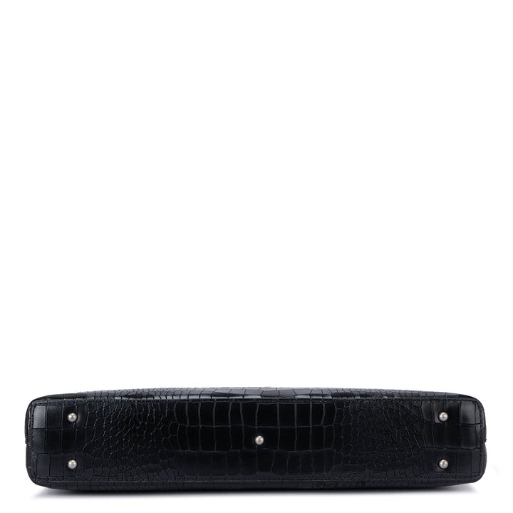 Black Croco Leather Computer Bag - Upto 14"