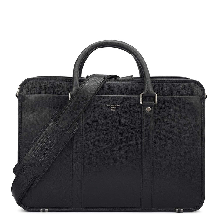 Franzy Leather Laptop Bag - Black