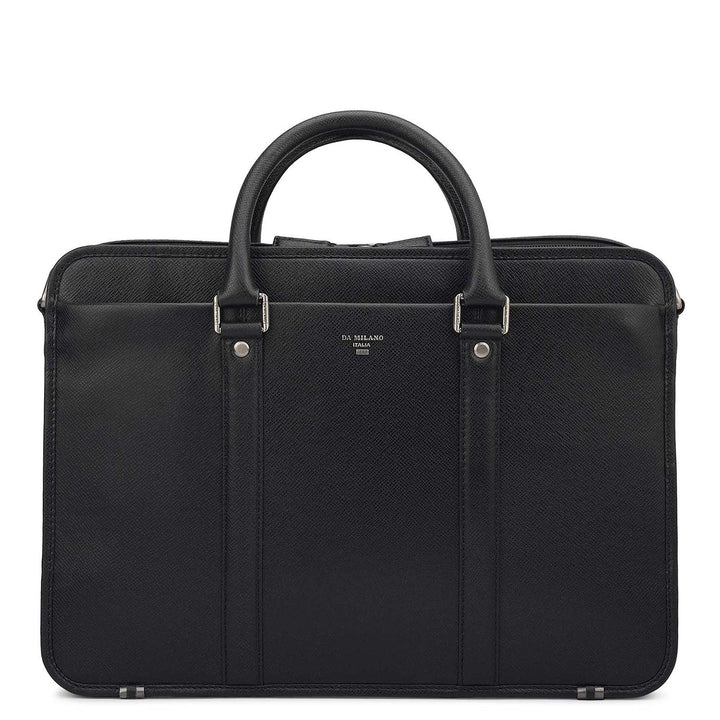 Franzy Leather Laptop Bag - Black