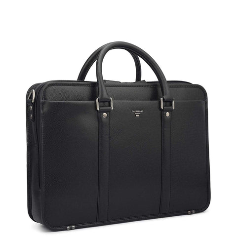 Franzy Leather Laptop Bag - Black
