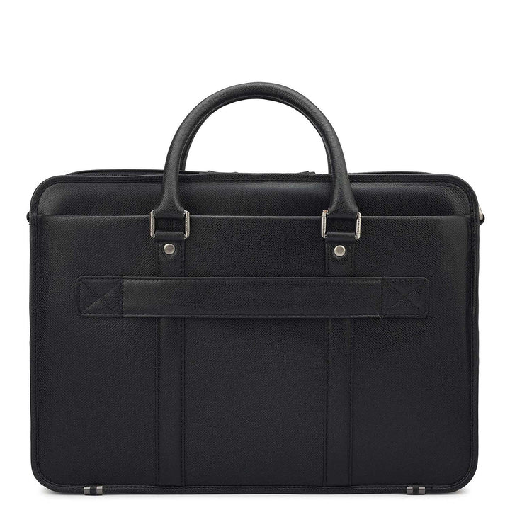 Franzy Leather Laptop Bag - Black